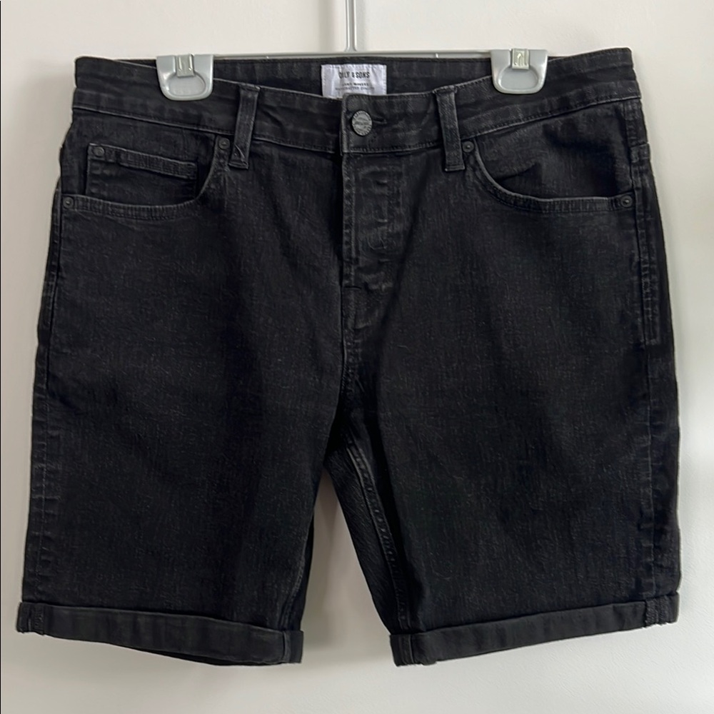 Men's Black Only & Sons Denim Shorts